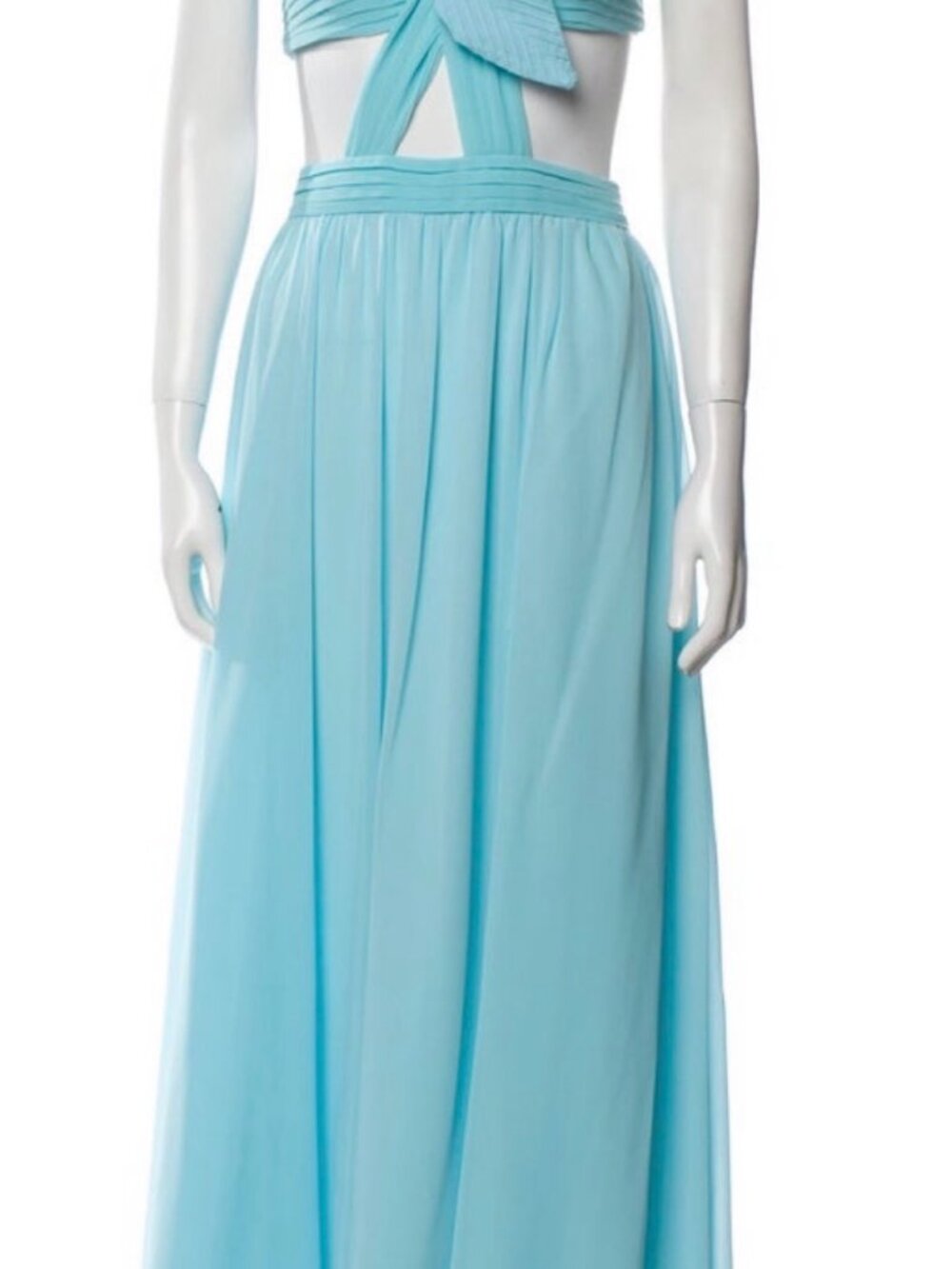 Patbo Light Blue Floral Cutout One Shoulder Maxi Dress Size 6